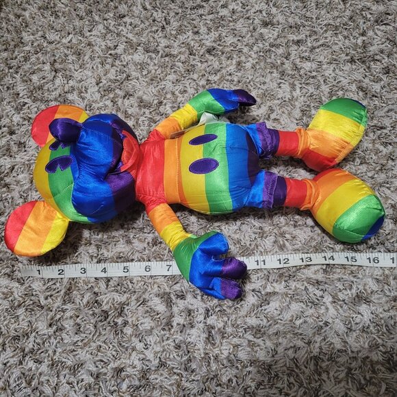 Disney Store Rainbow Collection Mickey Mouse 16 inch Plush Stuffed Animal Toy - Picture 7 of 7
